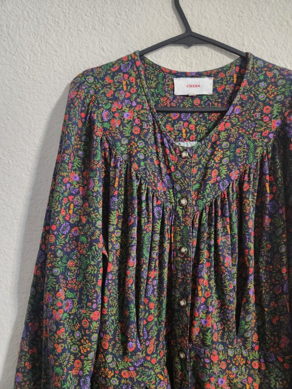 Xirena Esme Maxi Dress Floral Print Women’s Navy Blue Multi size small - Picture 5 of 10